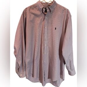 Ralph Lauren Yarmouth Long Sleeve Shirt 16 1/2 - 34/35 Lavender Checkered Oxford